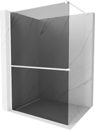Mexen Kioto+ paravan de duș cu suport Walk-in 110 x 200 cm, grafit, alb - 800-110-121-20-40
