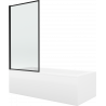 Mexen Cubik téglalap alakú kád 170 x 70 cm és burkolattal és 1 szárnyas kádparavánnal 70 cm, Fekete minta - 550317070X9307017070