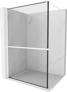 Mexen Kioto+ perete de duș cu raft Walk-in 140 x 200 cm, model negru, alb - 800-140-121-20-70
