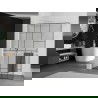 Mexen Kioto+ Walk-in zuhanyfal polccal 90 x 200 cm, fekete minta, fehér - 800-090-121-20-78