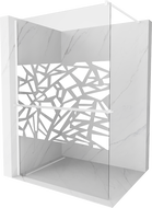Mexen Kioto+ zuhanyfal polccal Walk-in 100 x 200 cm, fehér mintás, fehér - 800-100-121-20-85