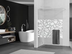 Mexen Kioto+ perete de duș cu raft Walk-in 140 x 200 cm, model alb, alb - 800-140-121-20-85
