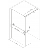 Mexen Kioto+ perete de duș cu raft Walk-in 140 x 200 cm, model alb, alb - 800-140-121-20-85