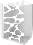 Mexen Kioto+ zuhanyfal polccal Walk-in 140 x 200 cm, fehér hullám, fehér - 800-140-121-20-97