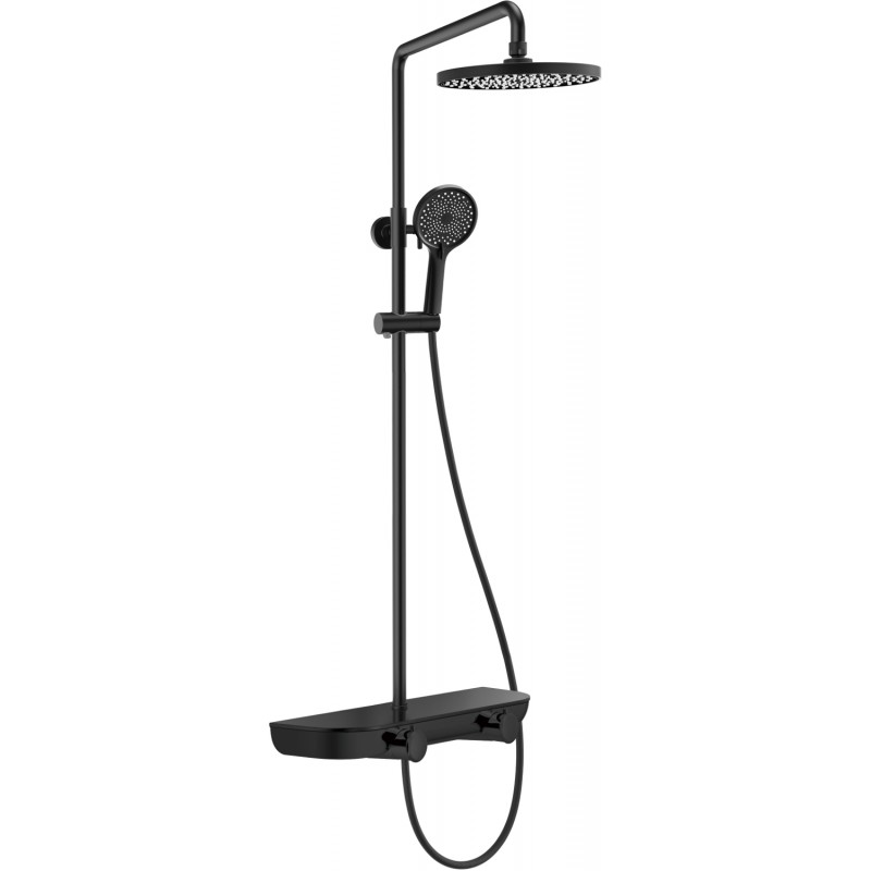 Mexen Axis set de duș montat la suprafață cu para de duș și baterie, negru - 78112-70