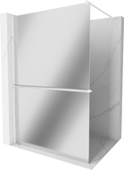 Mexen Kioto+ perete pentru duș cu suport Walk-in 90 x 200 cm, oglindă, alb - 800-090-121-20-50