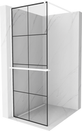 Mexen Kioto+ panou de duş cu suport Walk-in 70 x 200 cm, model negru, alb - 800-070-121-20-77
