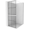 Mexen Kioto+ perete de duș cu suport Walk-in 90 x 200 cm, model negru, alb - 800-090-121-20-77
