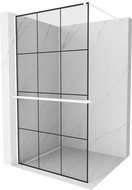 Mexen Kioto+ perete de dus cu suport Walk-in 100 x 200 cm, model negru, alb - 800-100-121-20-77
