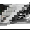 Mexen Kioto+ perete de duș cu raft Walk-in 120 x 200 cm, model negru, alb - 800-120-121-20-77