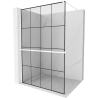Mexen Kioto+ perete duș cu suport Walk-in 130 x 200 cm, model negru, alb - 800-130-121-20-77