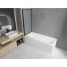Mexen Cubik cadă dreptunghiulară 170 x 70 cm cu panou și paravan cu 1 panou de 80 cm, model negru - 550317070X9308017070