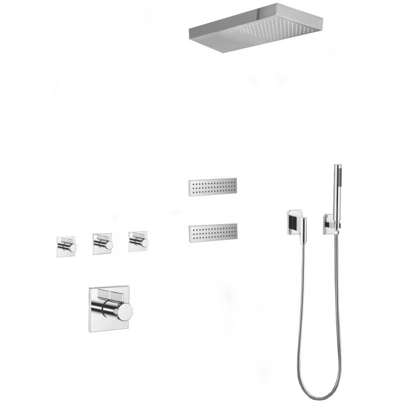 Mexen Fall set de duș încastrat, crom - 7602-04-00