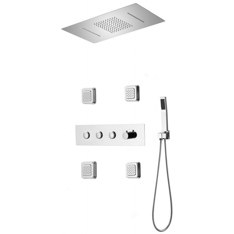 Mexen Soler set de duș încastrat, crom - 7601-04-00