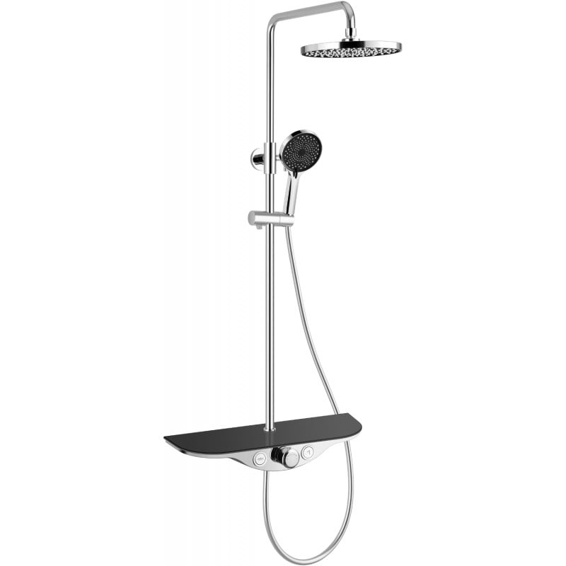 Mexen Exxo set de duș montat ulterior cu para de duș și baterie, crom/negru - 78113-71