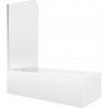 Mexen Vega téglalap alakú kád 150 x 70 cm burkolattal és 1-szárnyú paravánnal 70 cm, átlátszó, króm - 550115070X9007010100