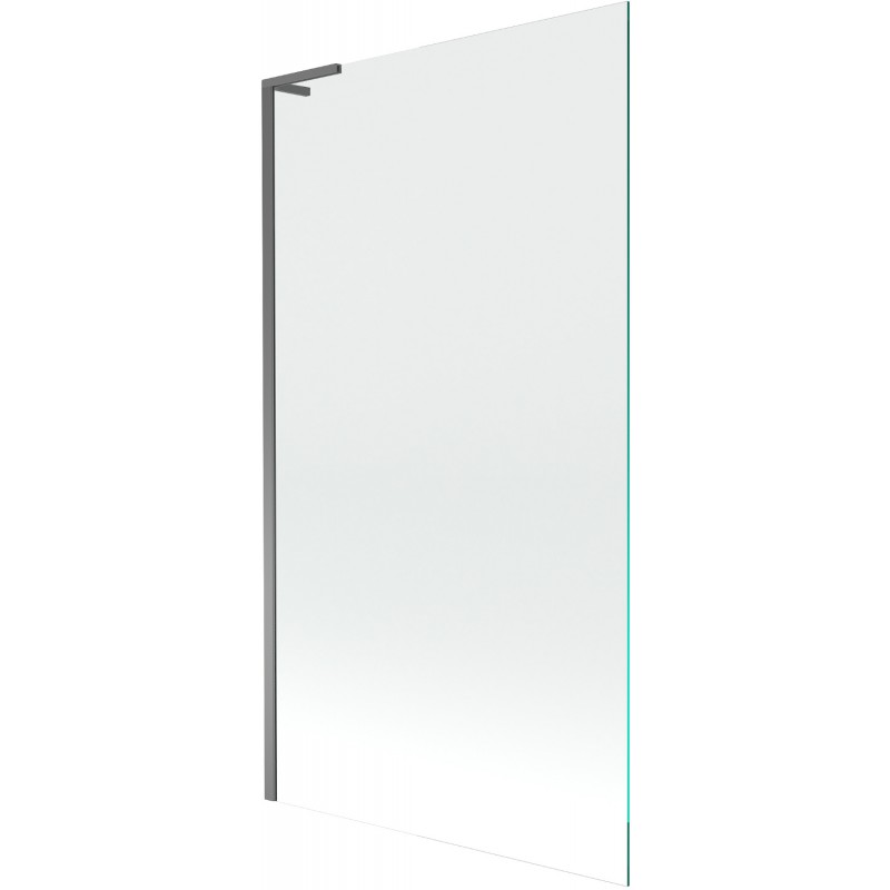 Mexen Next L 1-szárnyú kádparaván 100 x 150 cm, átlátszó, gun metal - 895-100-000-03-00-95
