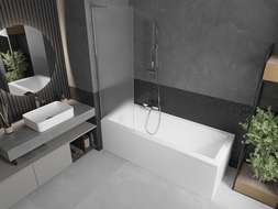 Mexen Next L paravan cadă, 1-panou, 60 x 150 cm, înghețat, crom - 895-060-000-03-30-01