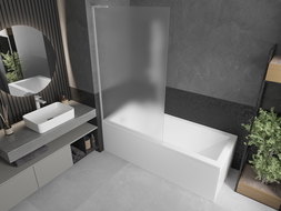 Mexen Next L kádparaván 1-szárnyú 100 x 150 cm, jégvirágos, fehér - 895-100-000-03-30-20