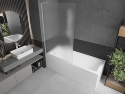 Mexen Next L paravan de cadă 1-batant 100 x 150 cm, înghețat, alb - 895-100-000-03-30-20