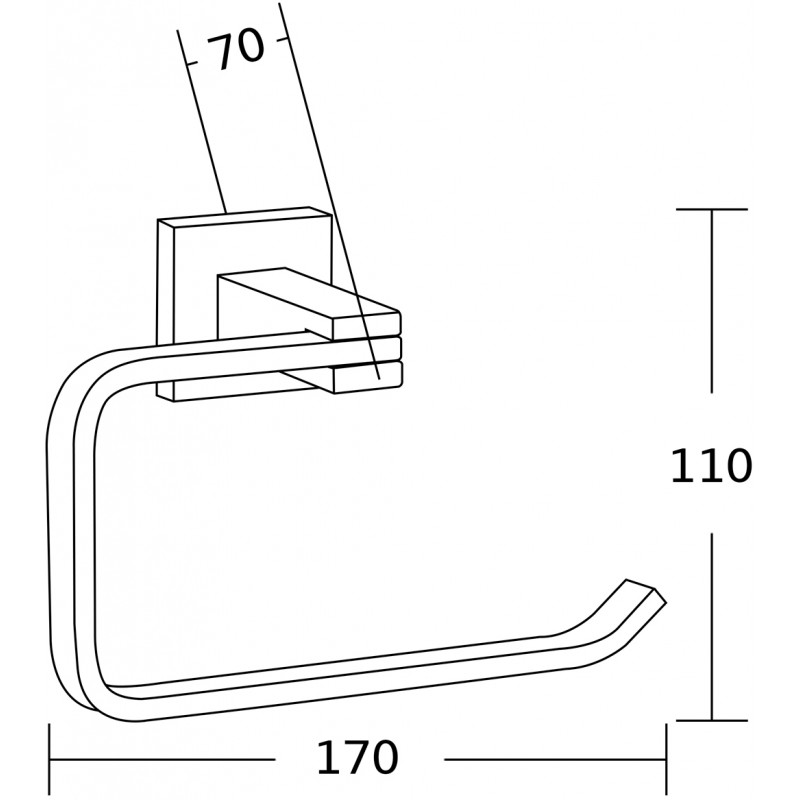 Mexen Vane fekete WC-papírtartó - 7020933-70