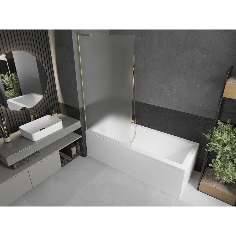 Mexen Next L paravan pentru cadă, 1-panou, 90 x 150 cm, mat, aurit periat - 895-090-000-03-30-55