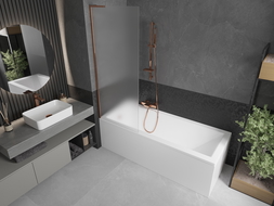 Mexen Next L fürdőkádparaván, 1-szárnyú, 70 x 150 cm, fagyos, rózsaarany - 895-070-000-03-30-60