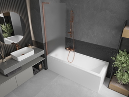 Mexen Next L egyoldalas kádparaván 1 szárnyú 70 x 150 cm, zúzmara, kefezezett réz - 895-070-000-03-30-65