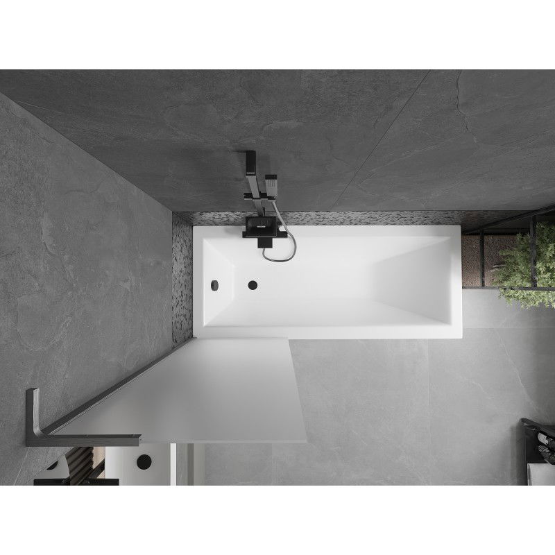 Mexen Next L paravan de cadă 1-batant 60 x 150 cm, înghețat, gri armat periat - 895-060-000-03-30-66