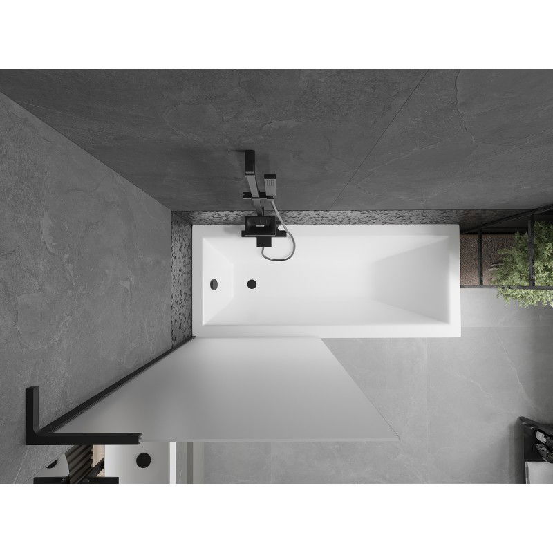 Mexen Next L paravan cadă cu un singur panou 80 x 150 cm, înghețat, negru - 895-080-000-03-30-70