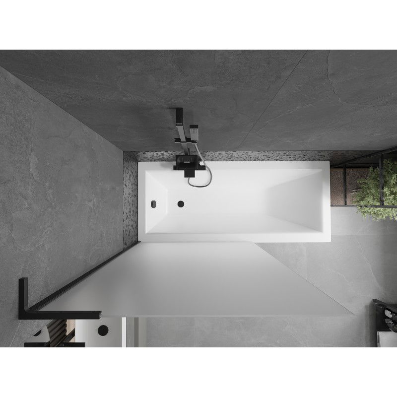 Mexen Next L paravan de baie cu o singură aripă 100 x 150 cm, înghețat, negru - 895-100-000-03-30-70