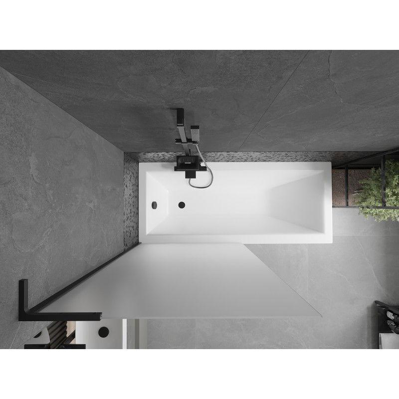 Mexen Next L 1-szárnyú fürdőkádparaván 90 x 150 cm, matt, fekete - 895-090-000-03-30-70
