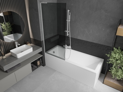 Mexen Next L 1-szárnyas kádparaván 80 x 150 cm, grafit, fehér - 895-080-000-03-40-20