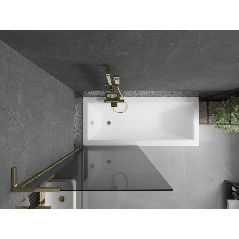 Mexen Next L paravan cadă, 1-buc, 80 x 150 cm, grafit, auriu - 895-080-000-03-40-50