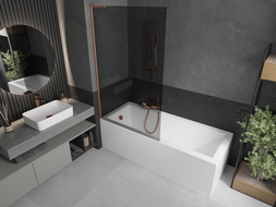 Mexen Next L paravan cadă 1-pliant 100 x 150 cm, grafit, cupru periat - 895-100-000-03-40-65