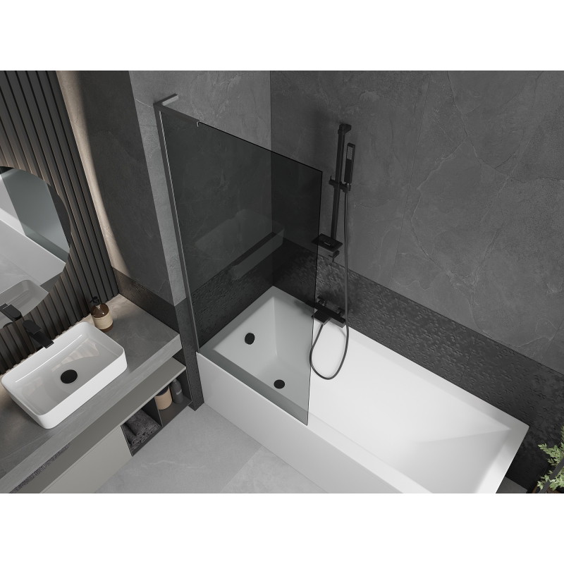 Mexen Next L paravan de baie cu un singur panou 80 x 150 cm, grafit, gri armat periat - 895-080-000-03-40-66