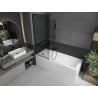 Mexen Next L paravan cadă 1-batant 70 x 150 cm, grafit, negru - 895-070-000-03-40-70