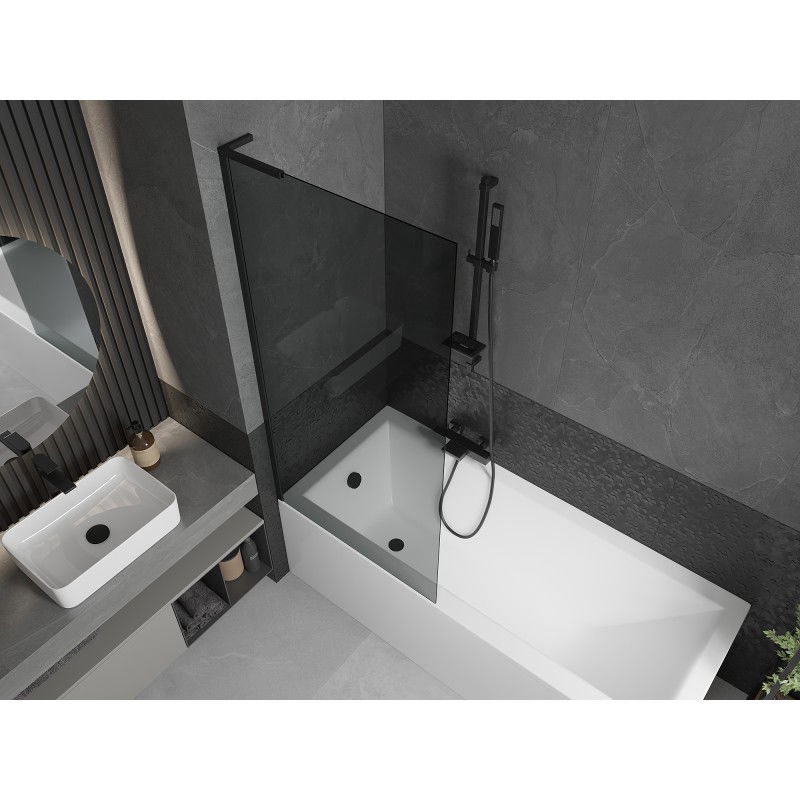 Mexen Next L paravan de baie cu 1 panou 80 x 150 cm, grafit, negru - 895-080-000-03-40-70