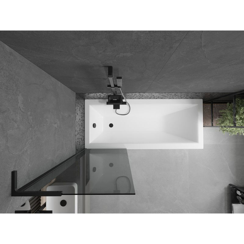 Mexen Next L paravan pentru cadă 1-canatură 60 x 150 cm, grafit, negru - 895-060-000-03-40-70