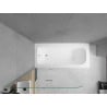 Mexen Vega cadă dreptunghiulară 150 x 70 cm cu carcasă și paravan cu 2 aripi de 100 cm, transparent, crom - 550115070X901002010?