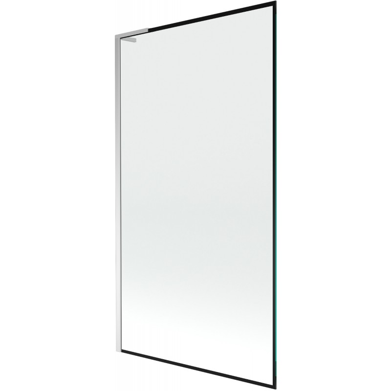 Mexen Next L paravan de cadă cu 1 panou, 100 x 150 cm, ramă neagră, crom - 895-100-000-03-70-01