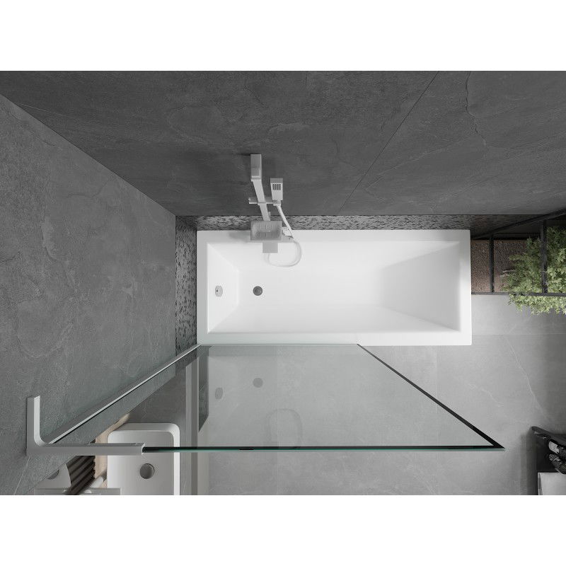 Mexen Next L paravan baie cu 1 aripă 100 x 150 cm, ramă neagră, alb - 895-100-000-03-70-20