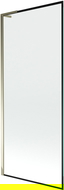 Mexen Next L fürdőkádra szerelhető paraván, 1-szárnyas, 80 x 150 cm, fekete keret, arany - 895-080-000-03-70-50