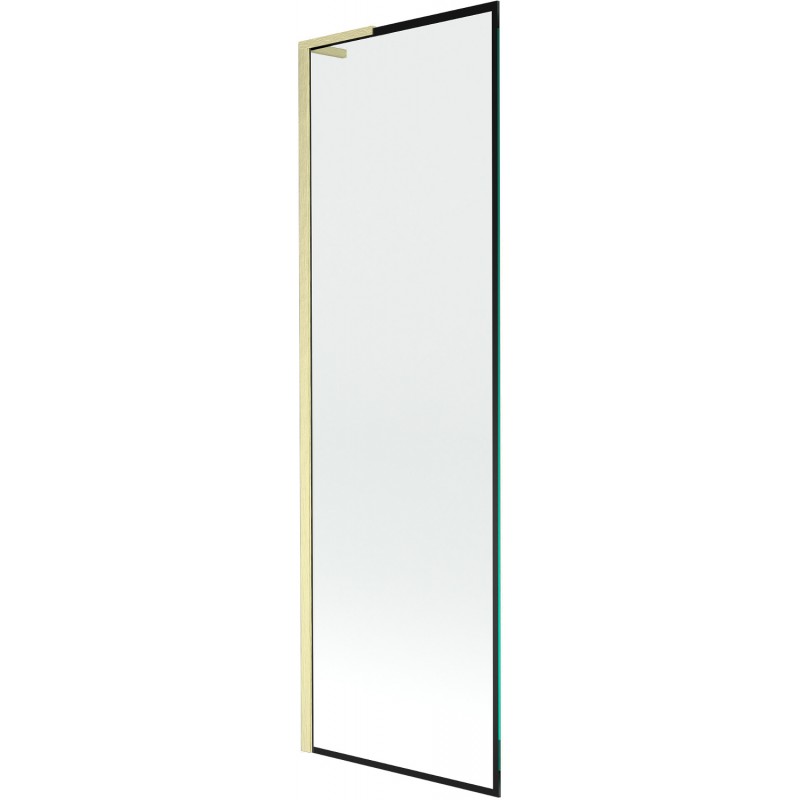 Mexen Next L 1-szárnyú kádparaván 60 x 150 cm, fekete mintás, arany kefe - 895-060-000-03-70-55