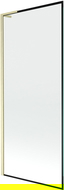 Mexen Next L paravan de cadă cu 1 canat 80 x 150 cm, ramă neagră, finisaj auriu periat - 895-080-000-03-70-55