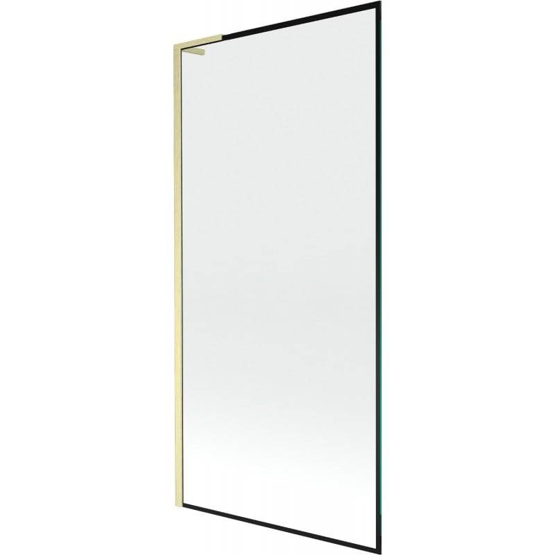 Mexen Next L panou de cadă cu 1 aripă 90 x 150 cm, model negru, auriu periat - 895-090-000-03-70-55