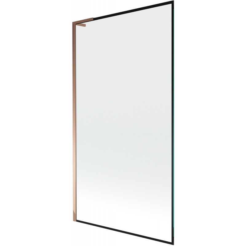 Mexen Next L paravan cadă cu 1 panou 100 x 150 cm, ramă neagră, aur roz - 895-100-000-03-70-60