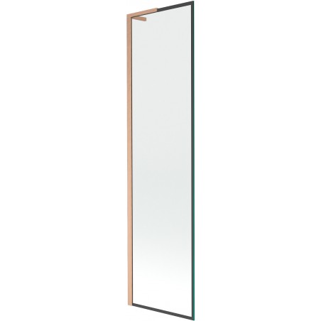 Mexen Next L paravan cadă 1-canat 50 x 150 cm, cadru negru, cupru periat - 895-050-000-03-70-65