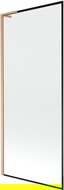 Mexen Next L paravan de cadă cu 1 canat 80 x 150 cm, ramă neagră, cupru periat - 895-080-000-03-70-65