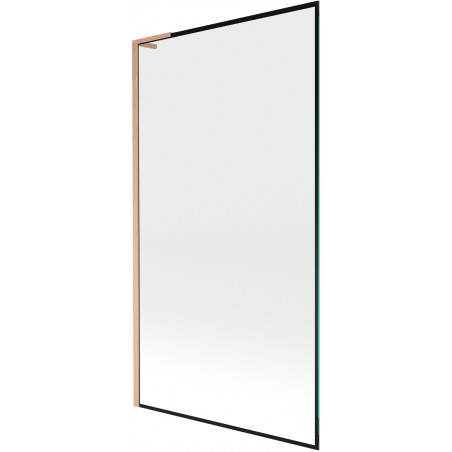 Paravan cadă Mexen Next L cu 1 canat 100 x 150 cm, model negru, cupru periat - 895-100-000-03-70-65